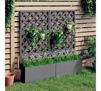 vidaXL Jardineras con enrejado 2 unidades WPC gris 65x33x135 cm