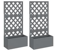vidaXL Jardineras con enrejado 2 unidades WPC gris 65x33x135 cm