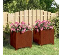 vidaXL Jardineras con patas 2 uds acero corten oxidado 30x30x30 cm