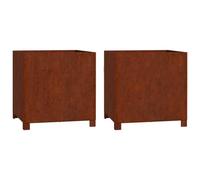 vidaXL Jardineras con patas Acero corten oxidado – 2 uds 50x50x50 cm, macetero elevado