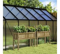 vidaXL Jardineras con patas 2 uds, maceteros elevados para balcón y terraza, madera de pino blanco