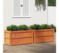 vidaXL Jardineras de exterior 2 uds madera maciza de pino marrón cera