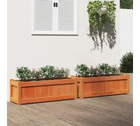 vidaXL Jardineras de exterior 2 uds madera maciza de pino marrón cera