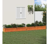 vidaXL Jardineras de exterior 2 uds madera maciza de pino marrón cera