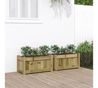 vidaXL Jardineras de exterior 2 unidades madera impregnada de pino