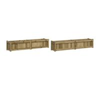 vidaXL Jardineras de exterior 2 uds – Maceteros de madera impregnada de pino para balcón y terraza