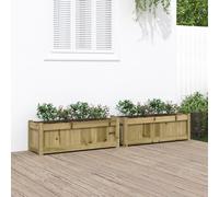 vidaXL Jardineras de exterior 2 unidades madera impregnada de pino