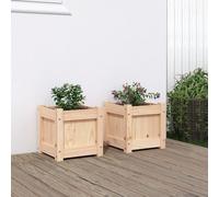 vidaXL Jardineras de exterior 2 unidades madera maciza de pino