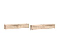 vidaXL Jardineras de exterior 2 unidades madera maciza de pino