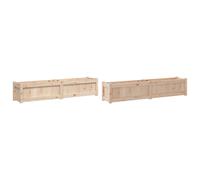 vidaXL Jardineras de exterior 2 unidades madera maciza de pino