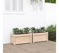 vidaXL Jardineras de exterior 2 unidades madera maciza de pino