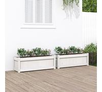vidaXL Jardineras de exterior 2 unidades madera maciza de pino blanco