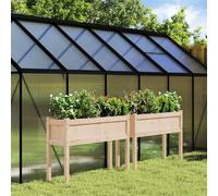 vidaXL Jardineras de exterior con patas 2 uds madera maciza de pino