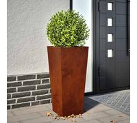 vidaXL Jardineras de jardín 2 uds 35x35x75 cm Acero oxidado