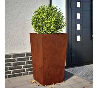 vidaXL Jardineras de jardín 2 uds 45x45x75 cm Acero oxidado