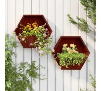 vidaXL Jardineras de Pared 2 uds Acero corten Oxidado 46x10x40 cm, Jardinera de Pared para Exteriores, Jardinera montada en la Pared, Maceta de Pared