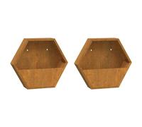 vidaXL Jardineras de Pared 2 uds Acero corten Oxidado 46x10x40 cm, Jardinera de Pared para Exteriores, Jardinera montada en la Pared, Maceta de Pared