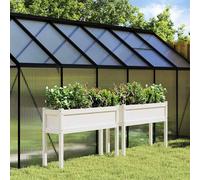 vidaXL Jardineras exterior con patas 2 uds madera maciza pino blanco