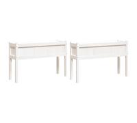 vidaXL Jardineras exterior con patas – Maceteros elevados 2 uds para balcón, madera maciza pino blanco