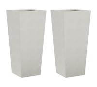 vidaXL Jardineras hexagonales 2 uds acero antracita 35x35x75 cm en color Acero/Antracita/Acero/Verde/Acero Inoxidable/Gris Claro y más