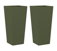 vidaXL Jardineras hexagonales 2 uds acero antracita 35x35x75 cm en color Acero/Antracita/Acero/Verde/Acero Inoxidable/Gris Claro y más