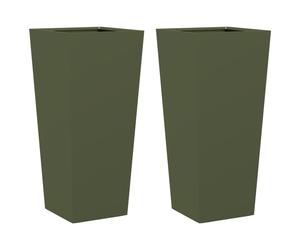 vidaXL Jardineras hexagonales 2 uds acero antracita 35x35x75 cm en color Acero/Antracita/Acero/Verde/Acero Inoxidable/Gris Claro y más
