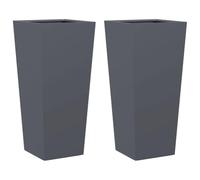 vidaXL Jardineras hexagonales 2 uds acero antracita 35x35x75 cm