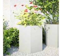 vidaXL Jardineras hexagonales 2 uds acero blanco 46x40x45 cm