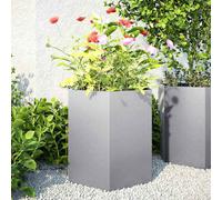 vidaXL Jardineras hexagonales 2 uds acero inoxidable 46x40x45 cm