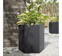 vidaXL Jardineras hexagonales 2 uds acero negra 46x40x45 cm
