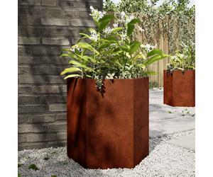 vidaXL Jardineras hexagonales 46x40x45 cm acero desgastado