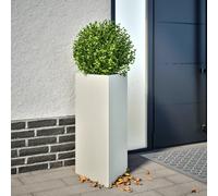 vidaXL Jardineras triangulares 2 uds acero blanco 40x34,5x75 cm