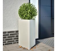 vidaXL Jardineras triangulares 2 uds acero blanco 50x43x75 cm