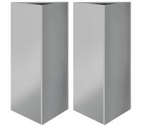 vidaXL Jardineras Triangulares 2 uds Acero galvanizado 40x40x75 cm, macetero, Jardinera de Exterior, Jardinera de jardín, maceteros