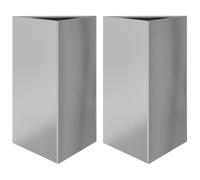 vidaXL Jardineras Triangulares 2 uds Acero galvanizado 50x43x75 cm, macetero, Jardinera de Exterior, Jardinera de jardín, maceteros