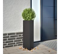vidaXL Jardineras Triangulares 2 uds Acero Negro 30x26x75 cm, macetero, Jardinera de Exterior, Jardinera de jardín, maceteros, Jardinera de Patio