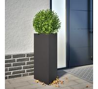 vidaXL Jardineras triangulares 2 uds acero negro 40x34,5x75 cm