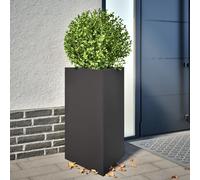vidaXL Jardineras triangulares 2 uds acero negro 50x43x75 cm