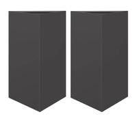 vidaXL Jardineras Triangulares 2 uds Acero Negro 50x43x75 cm