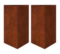 vidaXL Jardineras triangulares 2 uds acero oxidado 50x43x75 cm