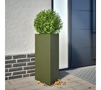 vidaXL Jardineras triangulares 2 uds acero verde oliva 40x34,5x75 cm