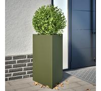 vidaXL Jardineras triangulares 2 uds acero verde oliva 50x43x75 cm