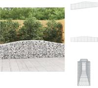 vidaXL Jaula de gaviones con arco, 400x30x60/80 cm, hierro galvanizado - Macetas y jardineras