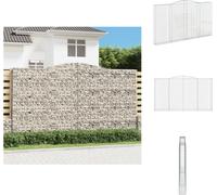 vidaXL Jaula de gaviones con arco alto, 400x30x220/240 cm, hierro galvanizado - Macetas y jardineras