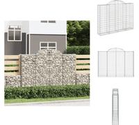 vidaXL Jaula de gaviones con arco elevado, 200x30x140/160 cm, hierro galvanizado - Macetas y jardineras