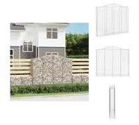vidaXL Jaula de gaviones con arco elevado, 200x30x160/180 cm, hierro galvanizado - Macetas y jardineras