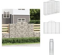 vidaXL Jaula de gaviones con arco elevado, 200x50x140/160 cm, hierro galvanizado - Macetas y jardineras