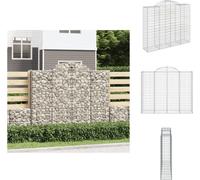 vidaXL Jaula de gaviones con arco superior, 200x50x160/180 cm, hierro galvanizado - Macetas y jardineras