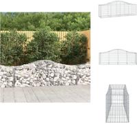 vidaXL Jaula de gaviones con arco superior, 200x50x60/80 cm, hierro galvanizado - Macetas y jardineras