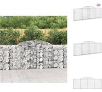 vidaXL - Jaulas de gaviones con arco superior, 20 unidades, 300x30x100/120 cm, hierro galvanizado - Macetas y jardineras